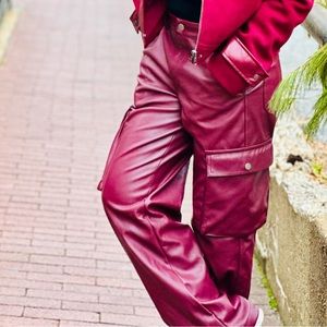 Nice red leather jeans